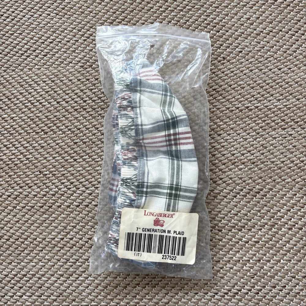 Longaberger 7" Generations Basket Fabric Liner  Plaid #237522
